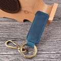 2 PCS Handmade Crazy Horse Leather Retro Keychain Car Couple Keychain, Specification: Double Ring...