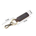 2 PCS Handmade Crazy Horse Leather Retro Keychain Car Couple Keychain, Specification: Double Ring...