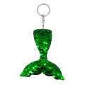 10 PCS Reflective Mermaid Keychain Sequins Mermaid Tail Accessories Car Luggage Pendant(Green 46)