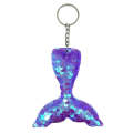 10 PCS Reflective Mermaid Keychain Sequins Mermaid Tail Accessories Car Luggage Pendant(AB Purple...