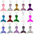 10 PCS Reflective Mermaid Keychain Sequins Mermaid Tail Accessories Car Luggage Pendant(Gold)