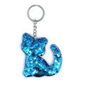 10 PCS PET Sequins Reflective Cat Keychain Bag Car Pendant, Colour: Sky Blue