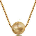 2 PCS Three-Dimensional Sports Ball Pendant Necklace,Style: Women Basketball Gold