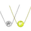 2 PCS Three-Dimensional Sports Ball Pendant Necklace,Style: Women Football  White