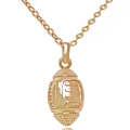 2 PCS Three-Dimensional Sports Ball Pendant Necklace,Style: Women Rugby  Champagne Gold