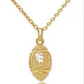 2 PCS Three-Dimensional Sports Ball Pendant Necklace,Style: Women Rugby 18K Gold