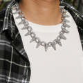 NL110 Spiked Thorns Studded With s Hip-Hop Cuban Necklace, Size: 45cm (Gold)