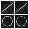 NL075H Street Hip Hop Square Rock Candy Necklace Bracelet, Size: 45cm (Silver)