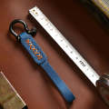 A001 Car Keychain Leather Long Key Rope(Crazy Horse Blue)