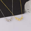 2 PCS Frosted Transfer Bead Clavicle Chain Necklace(Gold )