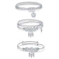 Women Closed Solid Three Rings Bracelet, Size: Z104  56mm