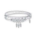 Women Closed Solid Three Rings Bracelet, Size: Z103 60mm