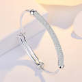 2 PCS Z117 Solid Twist Bracelet Fashion Valentine Day Gift(Silver)