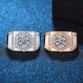 2 PCS J335 18K Men Faux Moissanite Carat Platinum Plated  Ring(Rose Gold)