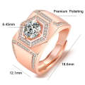 2 PCS J335 18K Men Faux Moissanite Carat Platinum Plated  Ring(Rose Gold)