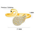 J348 Cute Little Swan Index Finger Open Adjustable Ring(White Gold)