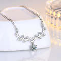 A207 Ladies Small Antler Water Drop Pendant Clavicle Necklace, Color: Platinum Color (With Chain)