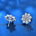 XEZ002 925 Silver Sun Flower Earrings Moissanite  Personal Earrings(50 Points White Gold)