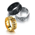 2 PCS Roman Numerals Turnable Chain Titanium Steel Ring, Color: black(11)