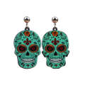 Halloween Jewelry Acrylic Personal Skull Earrings(Green Ghost Head)