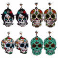 Halloween Jewelry Acrylic Personal Skull Earrings(Blue Eyes Ghost Head)