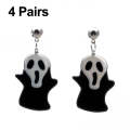 Halloween Acrylic Earrings Personality Festive Jewelry, Style: E000171 Black Ghost