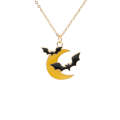 Halloween Personalized Alloy Electroplating Moon Bat Jewelry(Earrings+Necklace)