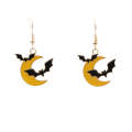 Halloween Personalized Alloy Electroplating Moon Bat Jewelry(Earrings+Necklace)