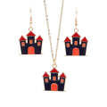 Halloween Personality Alloy Electroplating Castle Jewelry(Earrings+Necklace)