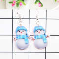 4 Pairs Christmas Acrylic Snowman Earrings(Blue)