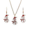 Christmas Gift Snowman Jewelry Alloy DIY Earrings Necklace Set(Earrings+Necklace)