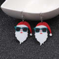 Santa Claus Earrings Acrylic Christmas Personality Jewelry(Glasses Santa Claus)