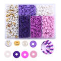 6 Grids / Box Soft Pottery Beading Set DIY Bracelet Necklace Making(Purple)