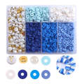 6 Grids / Box Soft Pottery Beading Set DIY Bracelet Necklace Making(Blue)