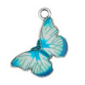10pcs / Set Butterfly Charms Earrings Necklace Bracelet Accessories DIY Material(Transparent Blue)