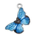 10pcs / Set Butterfly Charms Earrings Necklace Bracelet Accessories DIY Material(Dark Blue)