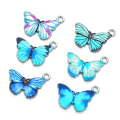 10pcs / Set Butterfly Charms Earrings Necklace Bracelet Accessories DIY Material(Dark Blue)