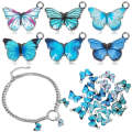 10pcs / Set Butterfly Charms Earrings Necklace Bracelet Accessories DIY Material(Pure Blue)
