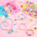 Beaded Educational Toys DIY Jewelry Material Set For Children 24 Grids Ice Pink World+M Package
