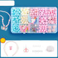 Beaded Educational Toys DIY Jewelry Material Set For Children 15 Grids Ice Pink World+S Package