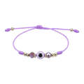 5 PCS  Eye Adjustable Crystal Beaded Bracelet(Purple)