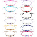 5 PCS  Eye Adjustable Crystal Beaded Bracelet(Purple)