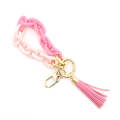 Keychain Ladies Acrylic Bracelet Jewelry(Pink)