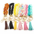Keychain Ladies Acrylic Bracelet Jewelry(Pink)
