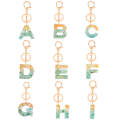 2 PCS Gold Foil Epoxy English Letter Keychain Bag Pendant(B)