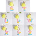 2 PCS Crystal Epoxy Rainbow Color Keychain Hair Ball Ladies Bag Pendant(W)