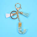 2 PCS Gold Foil English Letter Tassel Keychain Bag Decoration Pendant(J)