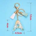 2 PCS Gold Foil English Letter Tassel Keychain Bag Decoration Pendant(R)