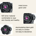 SCC2380 Planted Black Rose DIY Beads 925 Silver Bracelet Bead