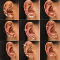 DZ-519 Simple Small Drilling Lug Clip Geometric Zircon Earrings